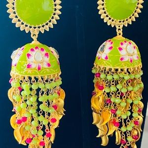 Hand painted meenakari Jhumka